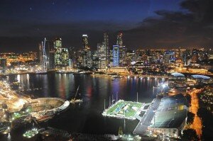 Singapore's Floating Platform At Night