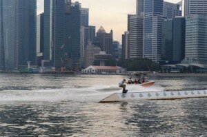 Dean Smith AUS has a close call in Singapore
