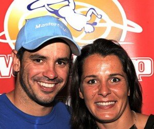 World Cup Jump stars - Freddy Krueger USA and Ageliki Andriopou GRE