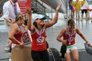 Ageliki Celebrates Jump Victory at 2008 Dubna Russia World Cup Stop