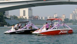 Liuzhou Wedding Couples on board their World Cup XStar MasterCrafts