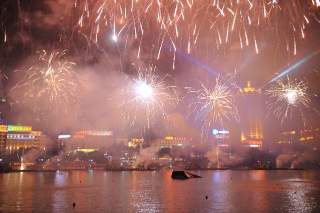 Liuzhou Fireworks illuminate our World Cup Jump Ramp Liuzhou Fireworks illuminate our World Cup Jump Ramp